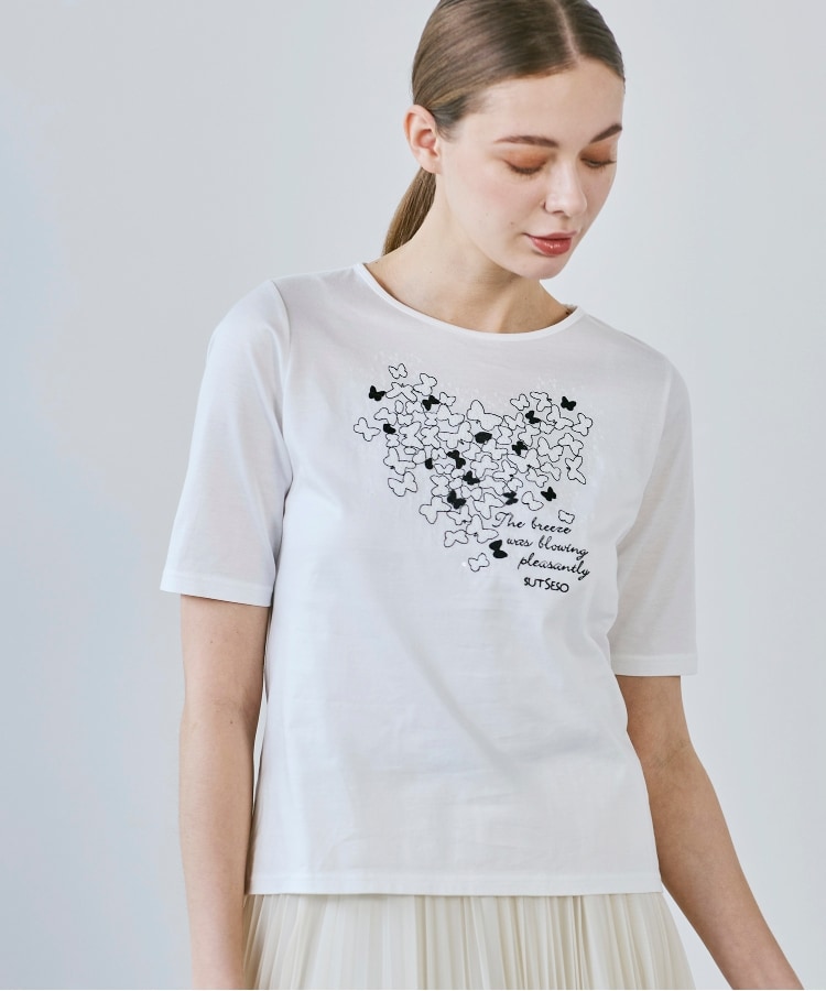 スチェッソ(SUTSESO　)のバタフライ刺繍Tシャツ21