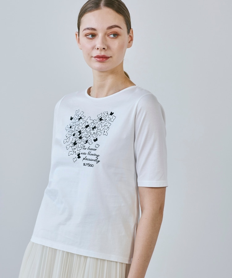スチェッソ(SUTSESO　)のバタフライ刺繍Tシャツ20