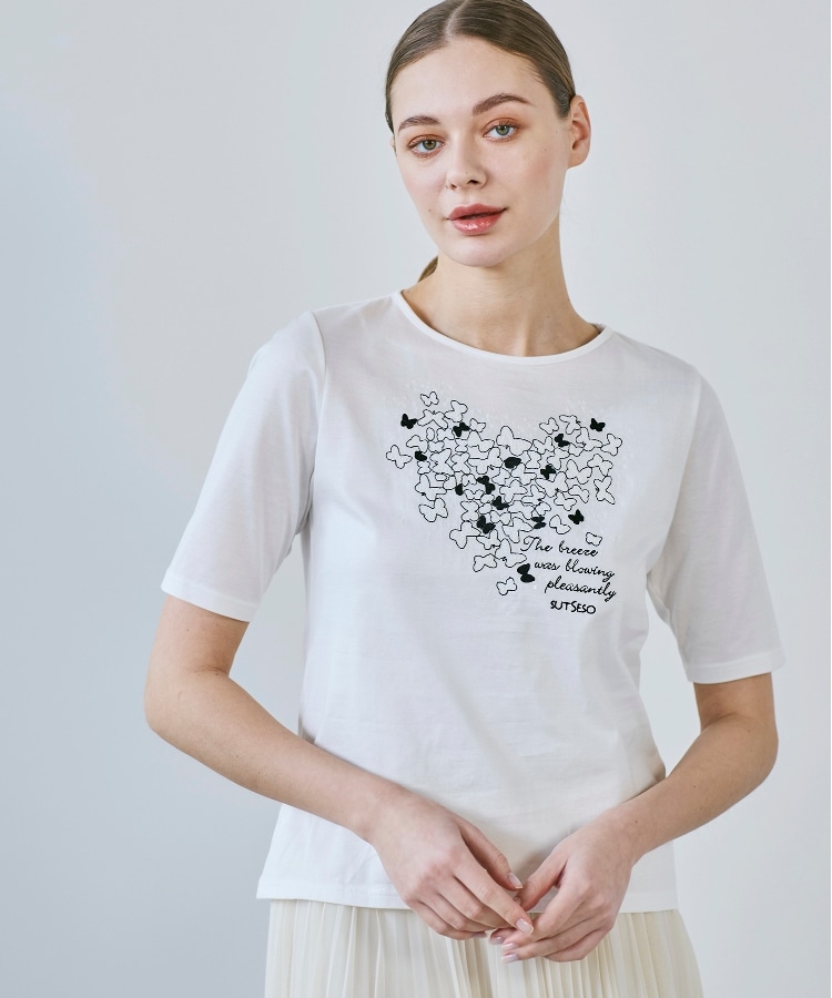 スチェッソ(SUTSESO　)のバタフライ刺繍Tシャツ19