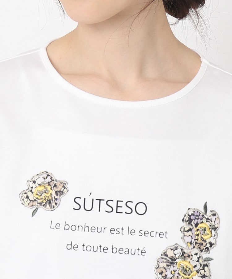 スチェッソ(SUTSESO　)のシャルロット 小花プリントアップリケデザインTシャツ4