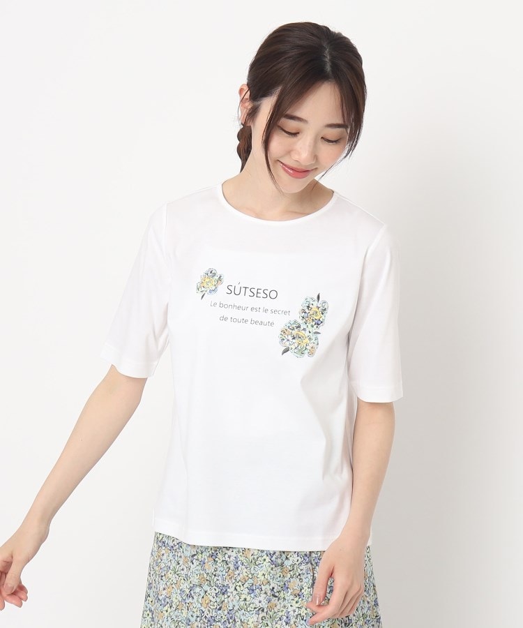 スチェッソ(SUTSESO　)のシャルロット 小花プリントアップリケデザインTシャツ8