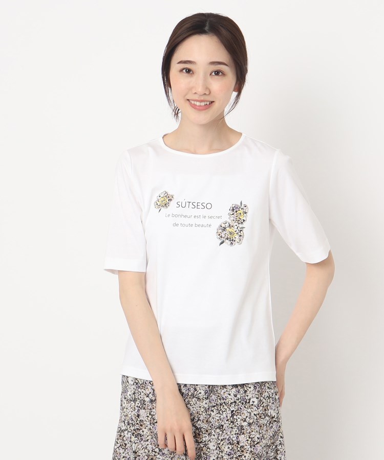 スチェッソ(SUTSESO　)のシャルロット 小花プリントアップリケデザインTシャツ16