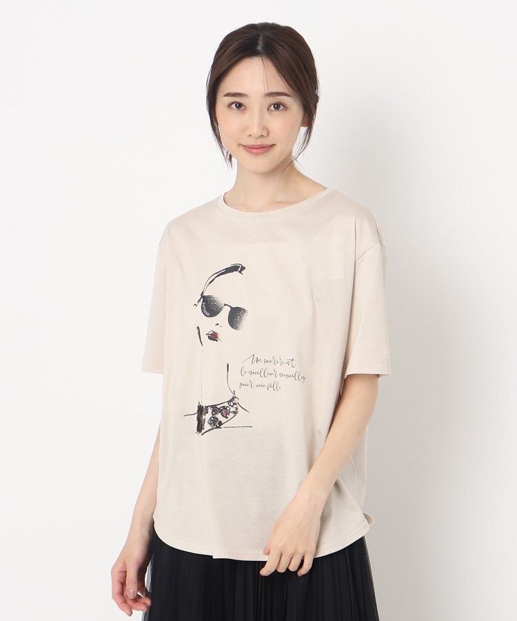 スチェッソ(SUTSESO　)のアーティスティックプリントTシャツ ライトベージュ(051)
