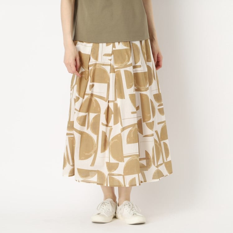 スチェッソ(SUTSESO　)のローヌプリントスカート ミモレスカート