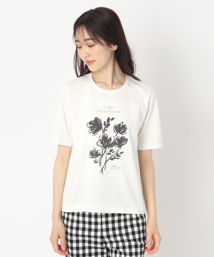 コルディア/スチェッソ(CORDIER/SUTSESO)のフラワーイラストプリントTシャツ1