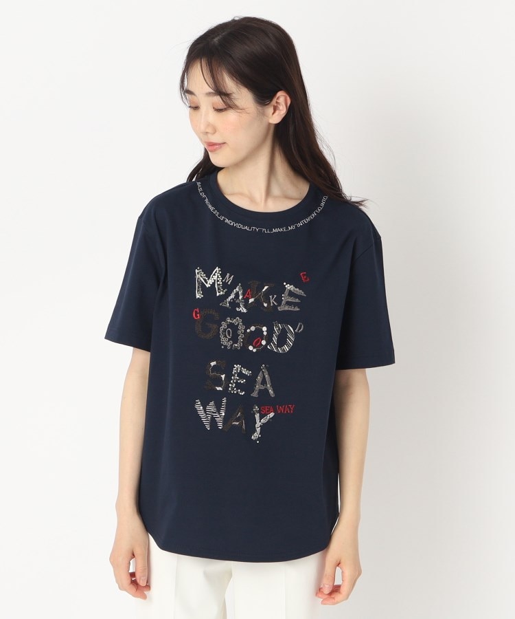 刺繍ロゴデザインTシャツ(Tシャツ) | CORDIER/SUTSESO(リザ 刺繍ロゴデザインTシャツ(Tシャツ) | CORDIER/SUTSESO(リザ