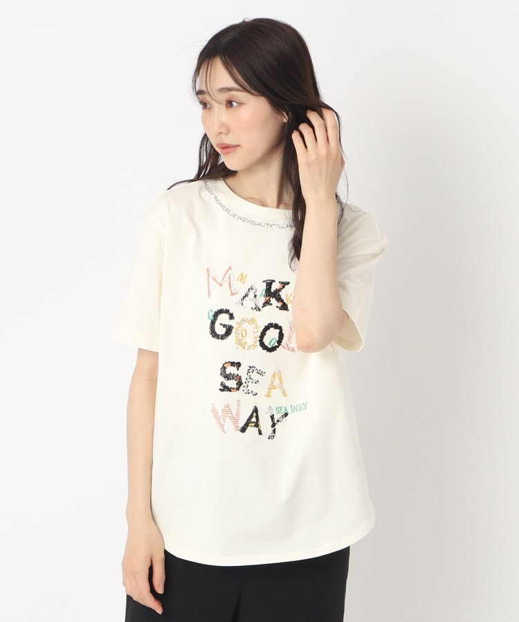 刺繍ロゴデザインTシャツ(Tシャツ) | CORDIER/SUTSESO(リザ 刺繍ロゴデザインTシャツ(Tシャツ) | CORDIER/SUTSESO(リザ
