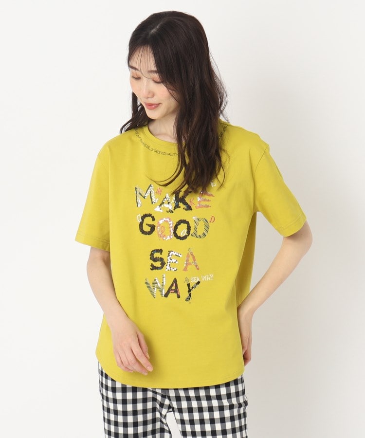 コルディア/スチェッソ(CORDIER/SUTSESO)の刺繍ロゴデザインTシャツ イエロー(032)