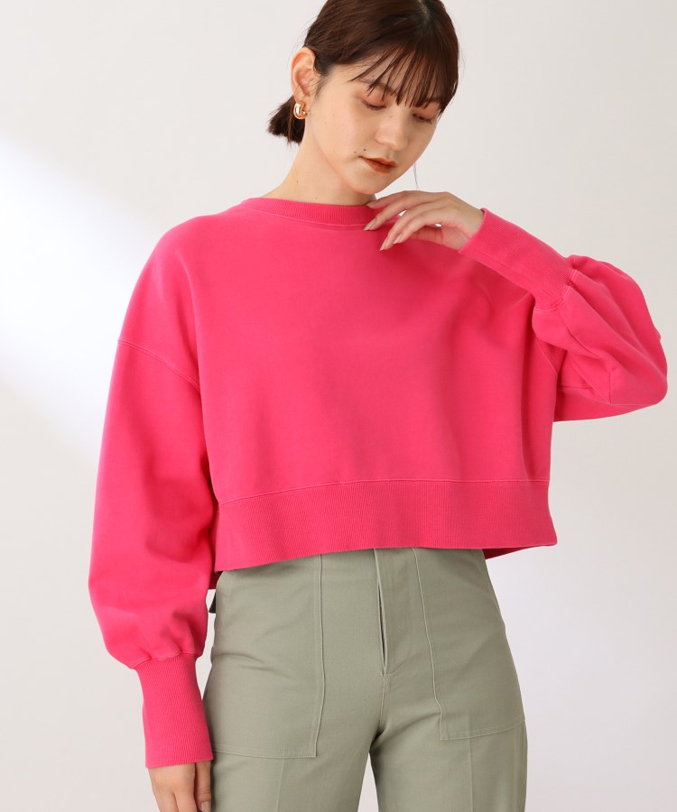 ザ ショップ ティーケー（ウィメン）(THE SHOP TK(Women))の◆【ボリューム袖】クロップド丈プルオーバー ピンク(072)