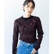 ザ ショップ ティーケー（ウィメン）(THE SHOP TK(Women))の◆リブカラーボーダーニット ブラウン(342)