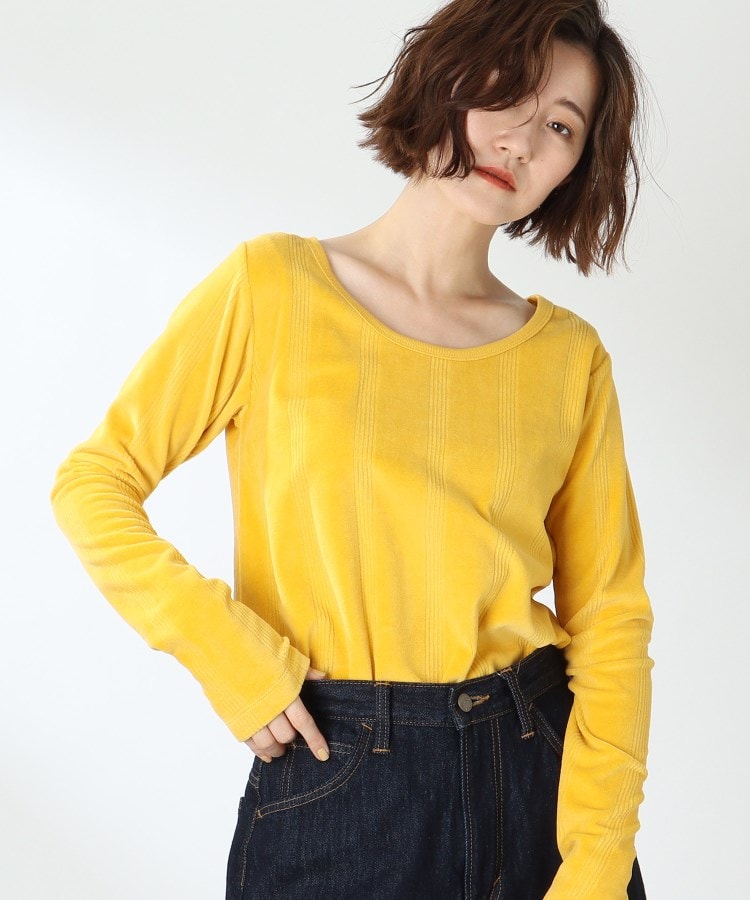 ザ ショップ ティーケー（ウィメン）(THE SHOP TK(Women))の◆【Miller別注】 ベロアカットソー イエロー(032)