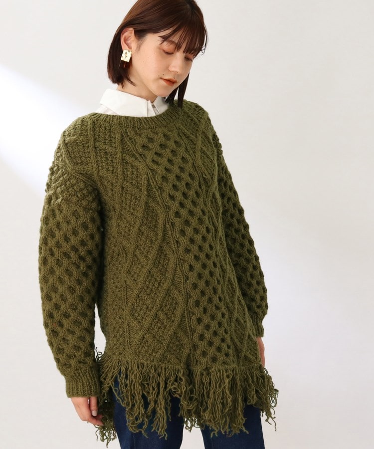 ザ ショップ ティーケー（ウィメン）(THE SHOP TK(Women))の◆【NEPAL HAND KNIT】フリンジケーブルニット11