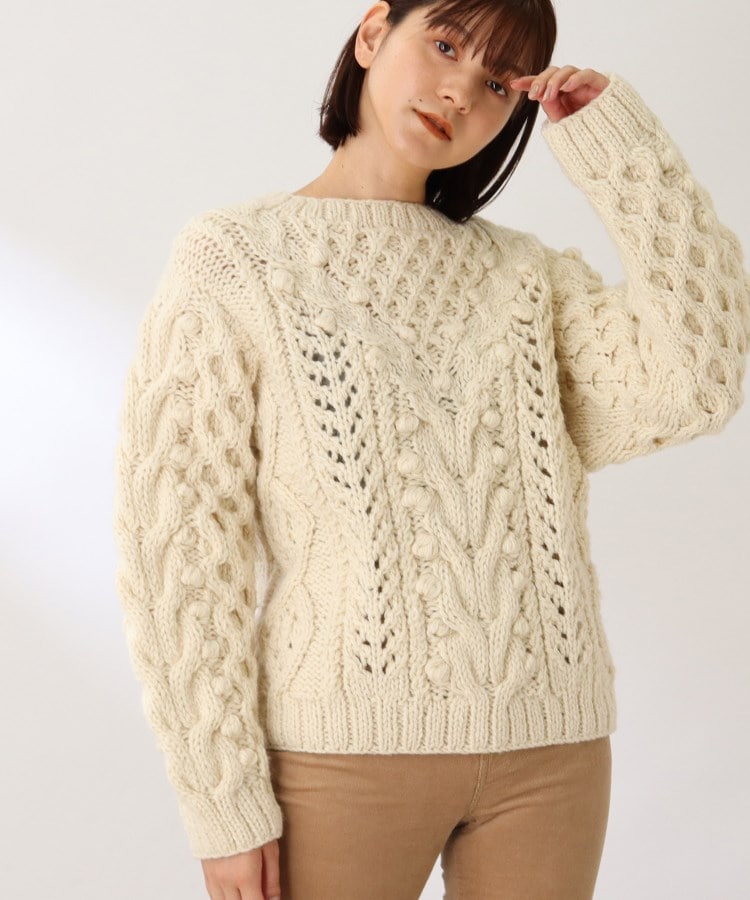 ザ ショップ ティーケー（ウィメン）(THE SHOP TK(Women))の◆【NEPAL HAND KNIT】ケーブルニット アイボリー(004)