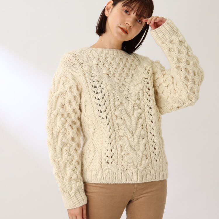 ザ ショップ ティーケー（ウィメン）(THE SHOP TK(Women))の◆【NEPAL HAND KNIT】ケーブルニット ニット/セーター