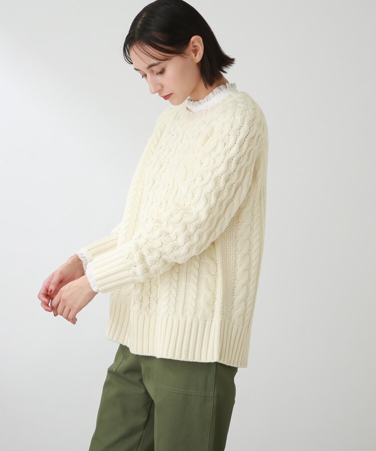 ザ ショップ ティーケー（ウィメン）(THE SHOP TK(Women))の◆【洗える/ウール混】ケーブル編みニット41