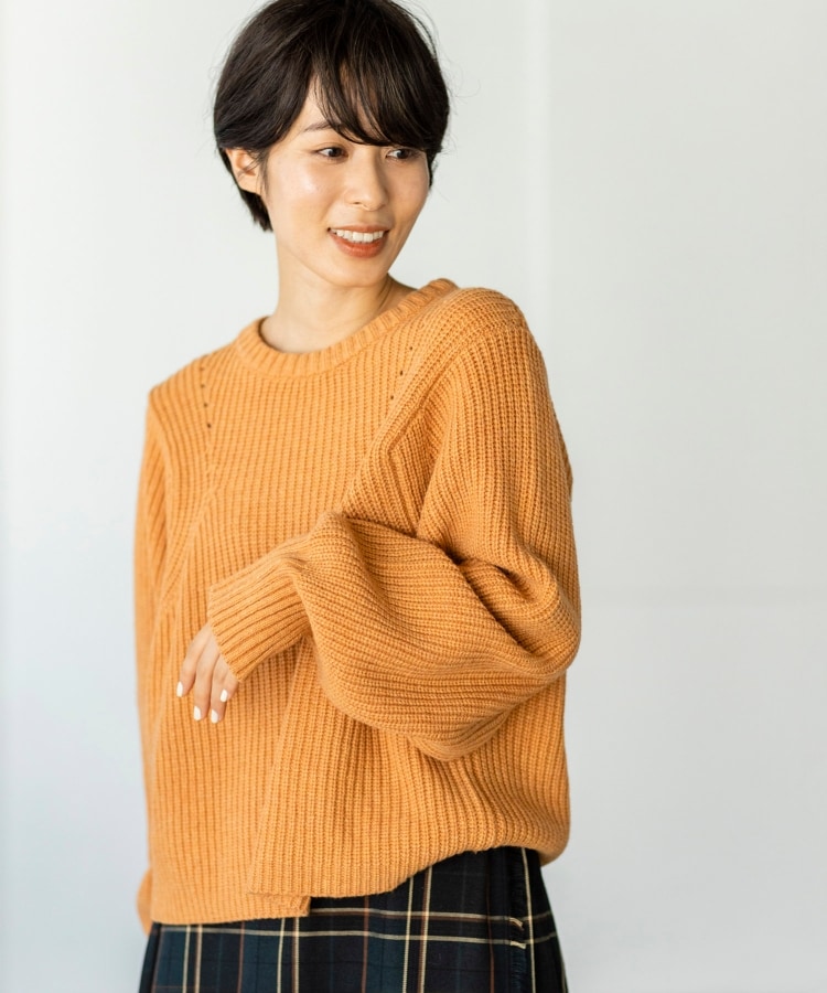 ＜WORLD＞ THE SHOP TK(Women)(ザ ショップ ティーケー（ウィメン）) 【洗える/ウール混】クルーネックニット/CLUEL 11月号掲載