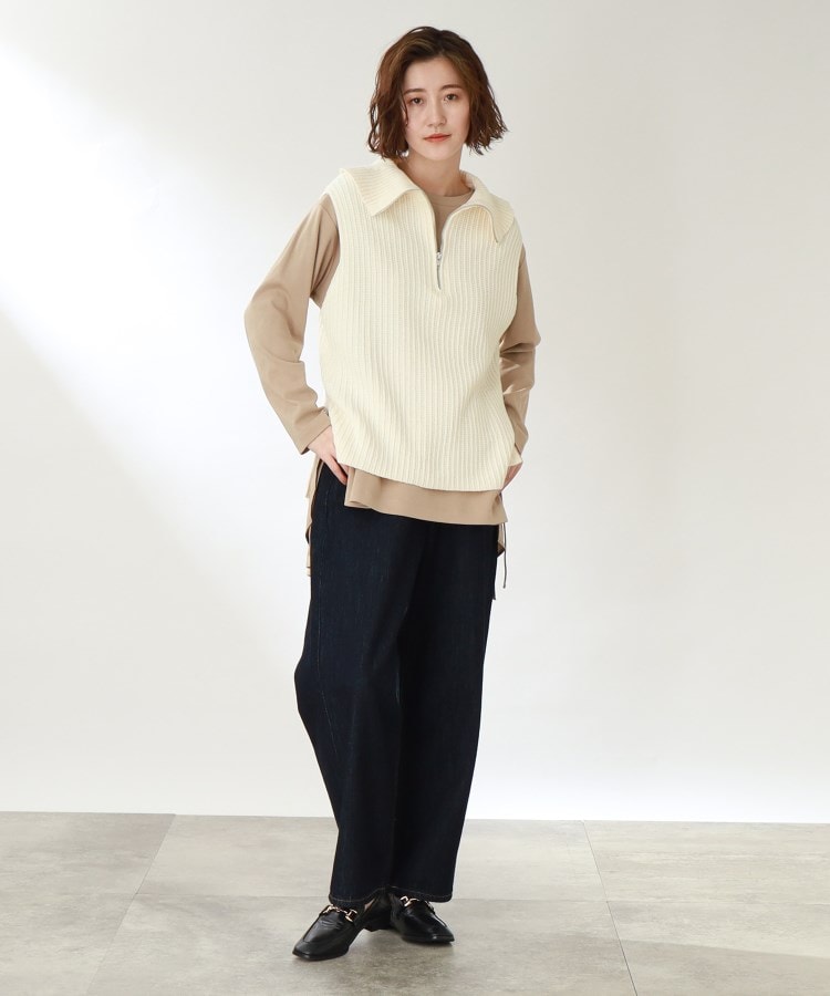 ザ ショップ ティーケー（ウィメン）(THE SHOP TK(Women))の◆ハーフジップ変わり編みニットベスト15