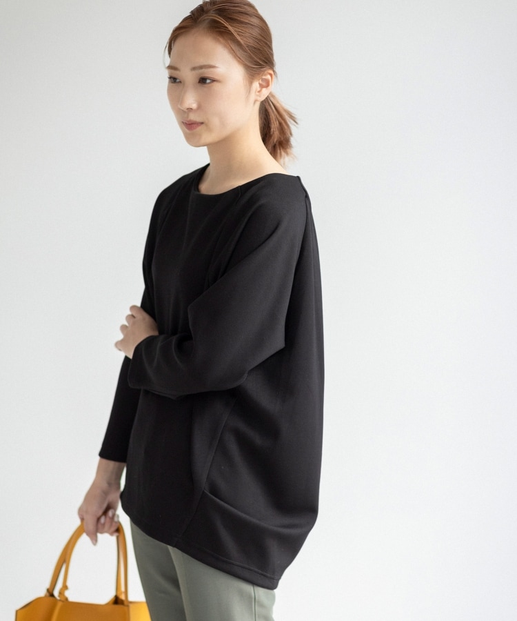 ザ ショップ ティーケー（ウィメン）(THE SHOP TK(Women))の◆【オンオフ対応】サイドタックプルオーバー ブラック(019)