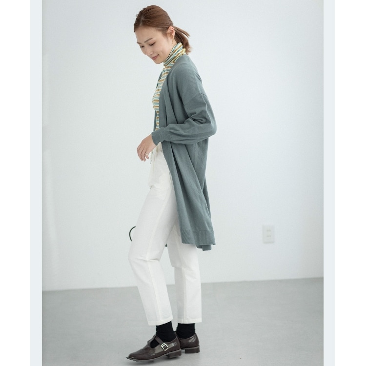THE SHOP TK【美ライン】ニットロングカーディガン ボーダー