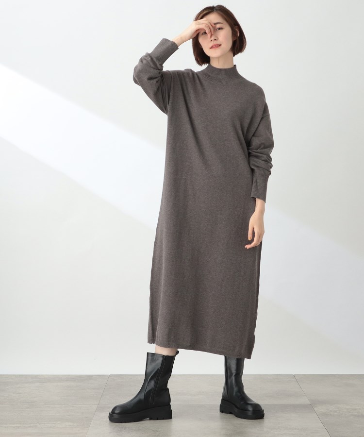 ザ ショップ ティーケー（ウィメン）(THE SHOP TK(Women))の◆【洗える】ハイネックロングニットワンピース/CLUEL 11月号掲載 ブラウン(042)