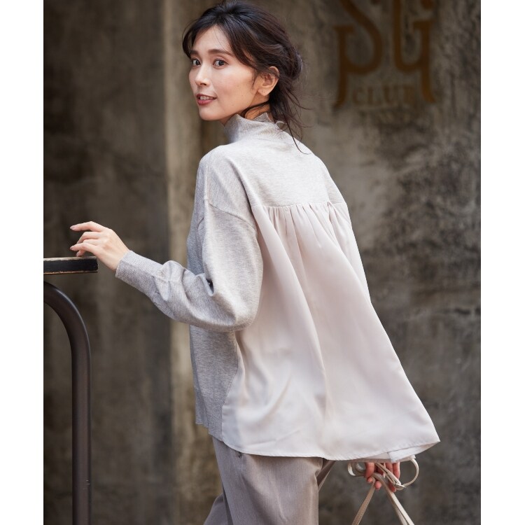 ザ ショップ ティーケー（ウィメン）(THE SHOP TK(Women))の◆【洗える/前後異素材】ドッキングニット ニット/セーター