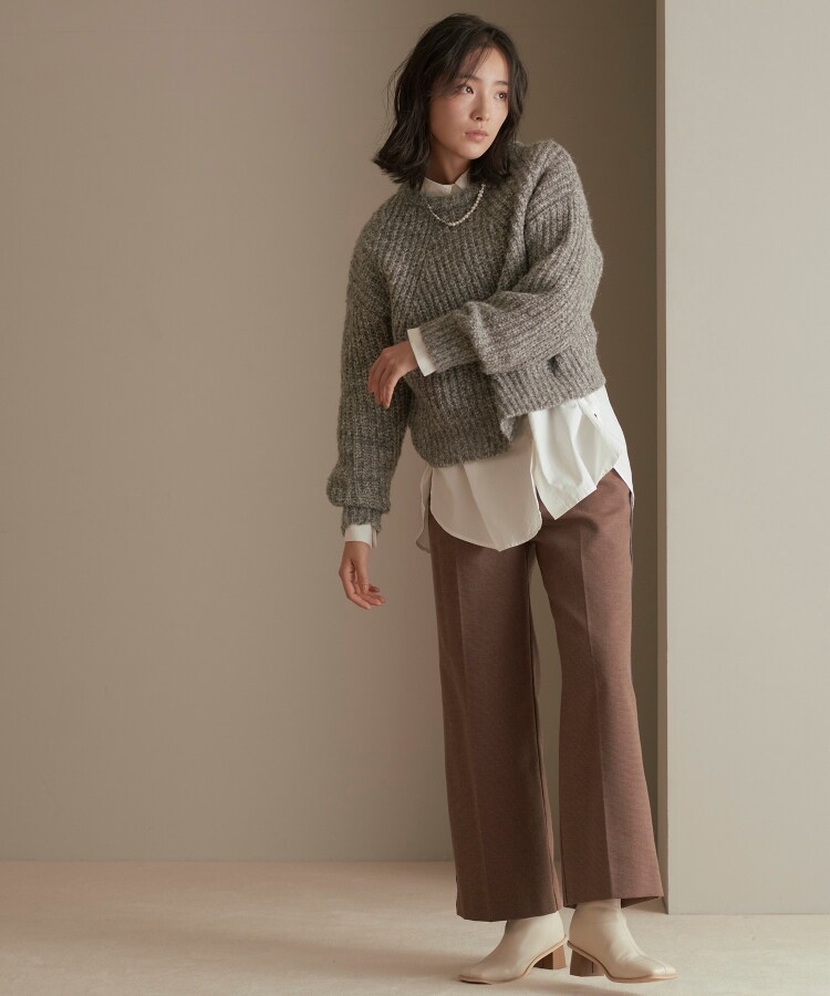 ザ ショップ ティーケー（ウィメン）(THE SHOP TK(Women))の◆【ふわふわニット/洗える】メランジクルーネックニット28