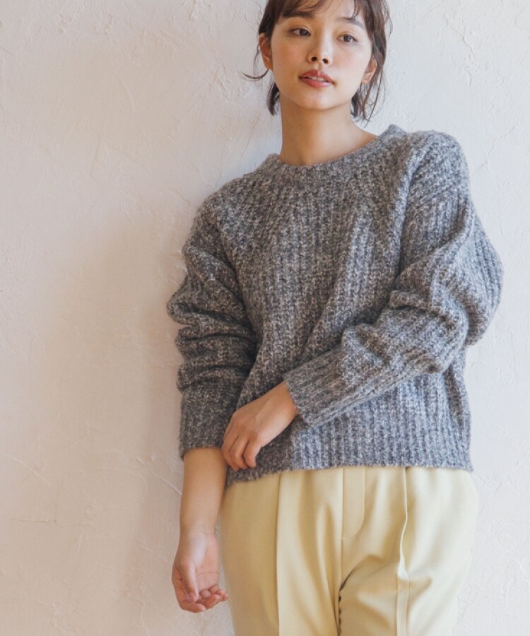 ザ ショップ ティーケー（ウィメン）(THE SHOP TK(Women))の◆【ふわふわニット/洗える】メランジクルーネックニット11