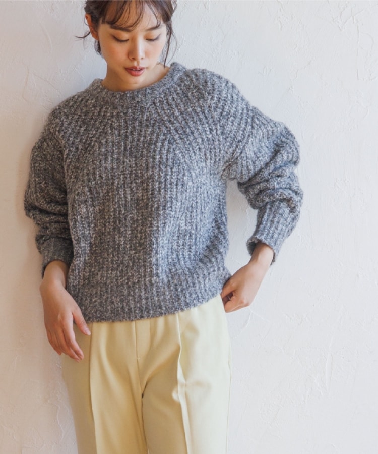 ザ ショップ ティーケー（ウィメン）(THE SHOP TK(Women))の◆【ふわふわニット/洗える】メランジクルーネックニット12