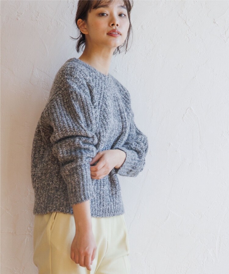 ザ ショップ ティーケー（ウィメン）(THE SHOP TK(Women))の◆【ふわふわニット/洗える】メランジクルーネックニット13