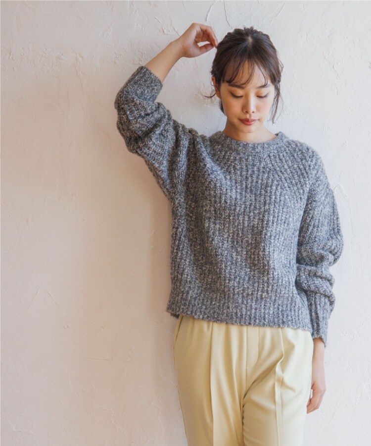 ザ ショップ ティーケー（ウィメン）(THE SHOP TK(Women))の◆【ふわふわニット/洗える】メランジクルーネックニット14