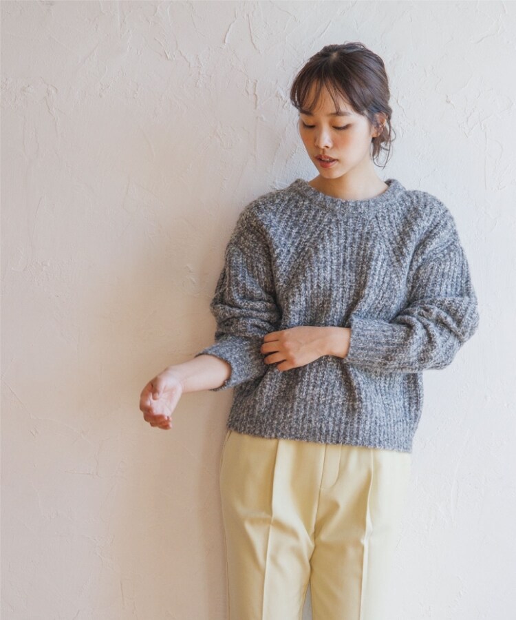 ザ ショップ ティーケー（ウィメン）(THE SHOP TK(Women))の◆【ふわふわニット/洗える】メランジクルーネックニット15