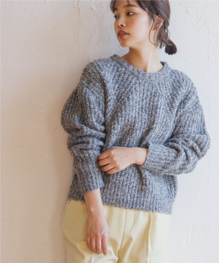 ザ ショップ ティーケー（ウィメン）(THE SHOP TK(Women))の◆【ふわふわニット/洗える】メランジクルーネックニット16