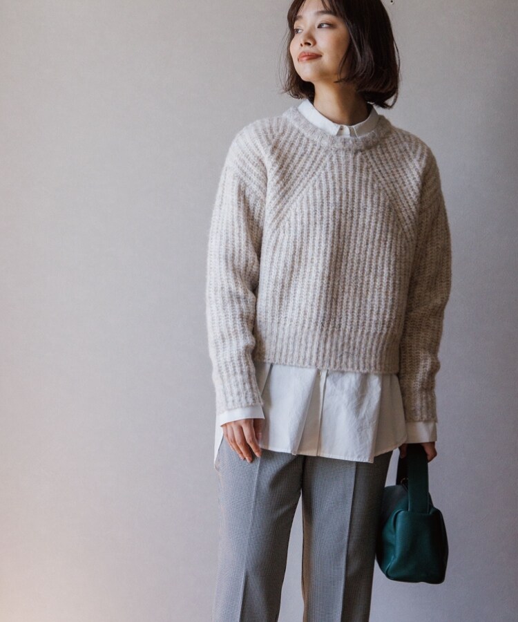 ザ ショップ ティーケー（ウィメン）(THE SHOP TK(Women))の◆【ふわふわニット/洗える】メランジクルーネックニット8