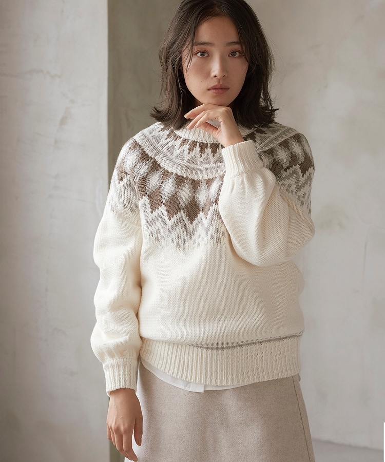 ザ ショップ ティーケー（ウィメン）(THE SHOP TK(Women))の◆【洗える】ノルディック柄クルーニット3