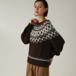 ザ ショップ ティーケー（ウィメン）(THE SHOP TK(Women))の◆【洗える】ノルディック柄クルーニット ダークブラウン(143)