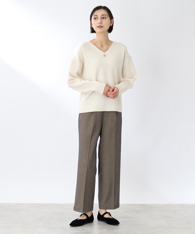 ザ ショップ ティーケー（ウィメン）(THE SHOP TK(Women))の◆【美脚シルエット/あったか裏起毛/洗える】ソフトタッチワイドストレートパンツ27