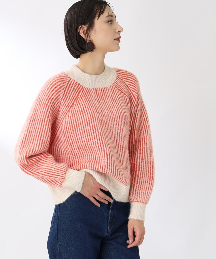 ザ ショップ ティーケー（ウィメン）(THE SHOP TK(Women))の◆【あったか起毛】変わり編みストライプハイネックニット26