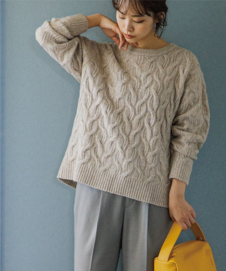 ザ ショップ ティーケー（ウィメン）(THE SHOP TK(Women))の◆【あったか起毛/ふわふわ】ケーブル編みニット3