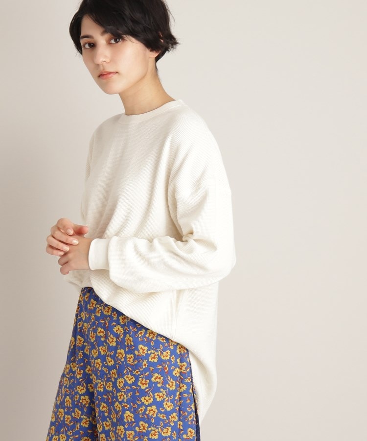 ＜WORLD＞ THE SHOP TK(Women)(ザ ショップ ティーケー（ウィメン）) 【レイヤードにも使える】裾ラウンドワッフルカットソー