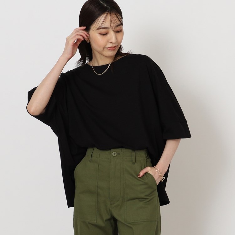 ザ ショップ ティーケー（ウィメン）(THE SHOP TK(Women))の【腕周りカバー/洗濯機洗い可】テントラインTシャツ Ｔシャツ