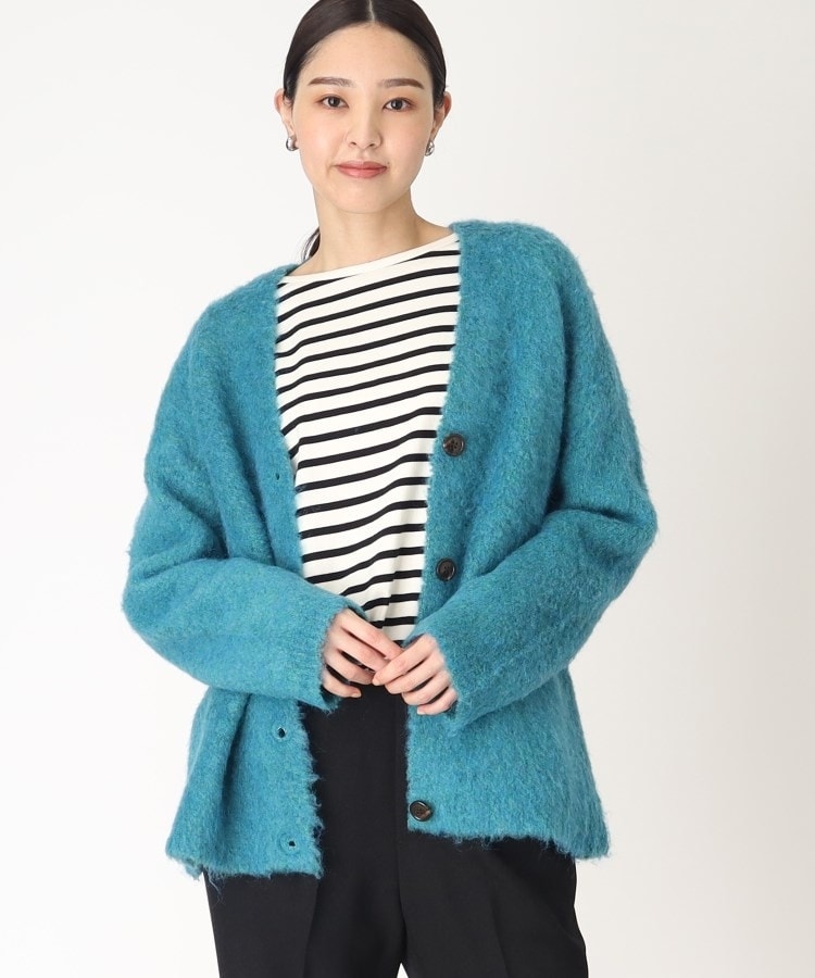 ザ ショップ ティーケー（ウィメン）(THE SHOP TK(Women))のふわふわカーディガン/ハグするニットシリーズ ブルー(092)