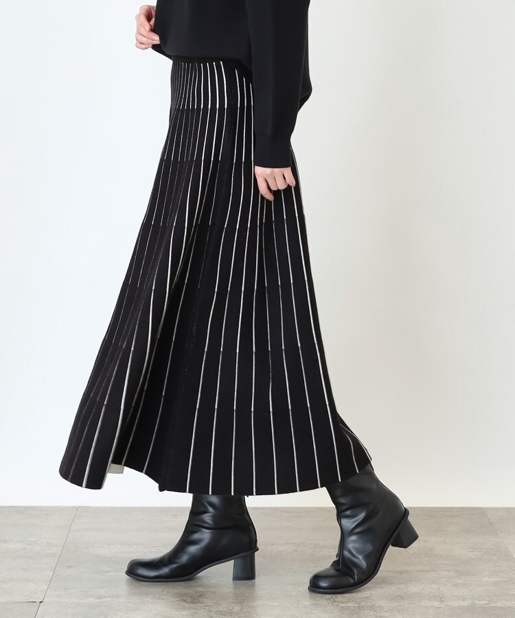 ドット柄新入荷!】千鳥&ストライプニットスカート【手洗い可 ドット柄新入荷!】千鳥&ストライプニットスカート【手洗い可