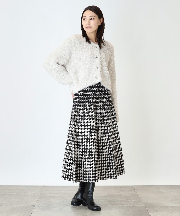 ザ ショップ ティーケー（ウィメン）(THE SHOP TK(Women))の【ドット柄新入荷！】千鳥＆ストライプニットスカート【手洗い可】24