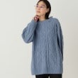 ザ ショップ ティーケー（ウィメン）(THE SHOP TK(Women))のケーブルチュニック丈ニット/手洗い可 ブルー(092)