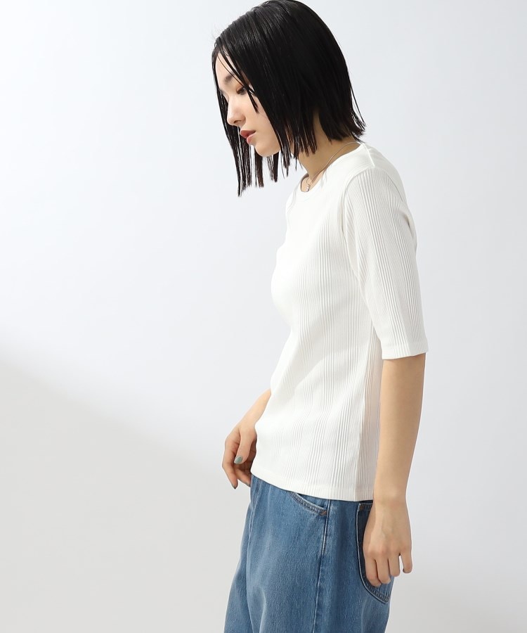 ザ ショップ ティーケー（ウィメン）(THE SHOP TK(Women))の【スッキリキレイ/洗える】コットンリブクルーTシャツ9