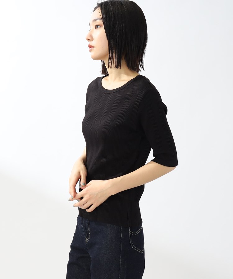 ザ ショップ ティーケー（ウィメン）(THE SHOP TK(Women))の【スッキリキレイ/洗える】コットンリブクルーTシャツ23