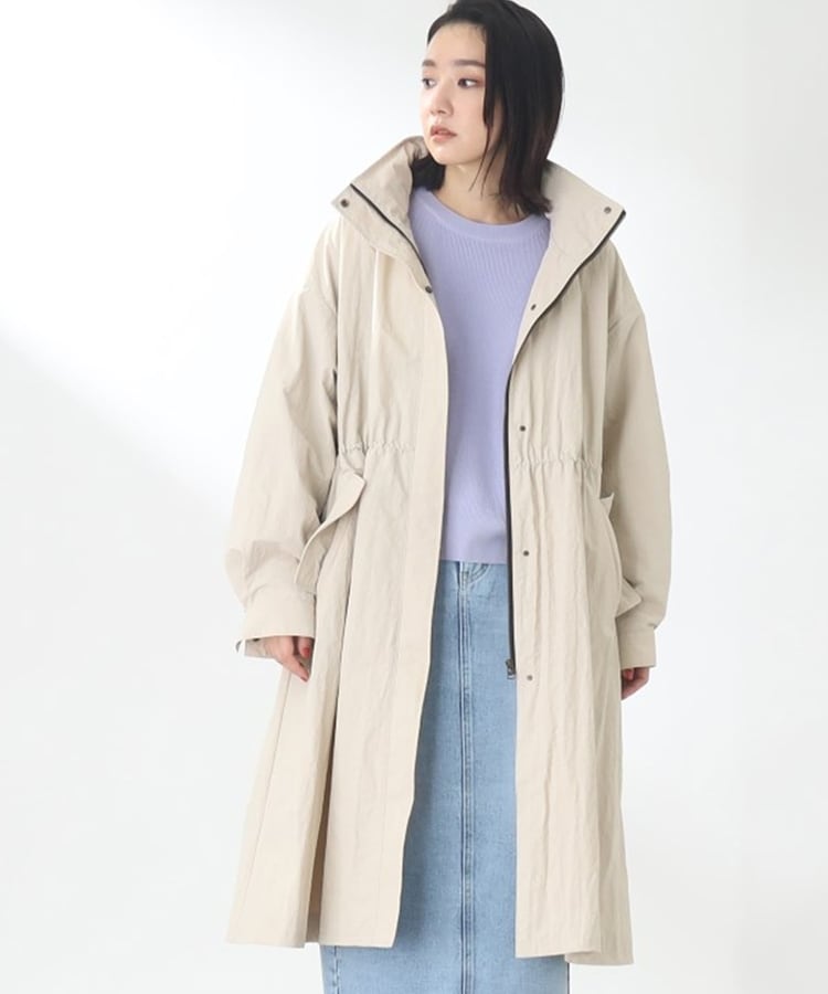 ザ ショップ ティーケー（ウィメン）(THE SHOP TK(Women))の【今買って長く着られる/着丈バランス◎/フード付】スタンドカラーロングマンパ15