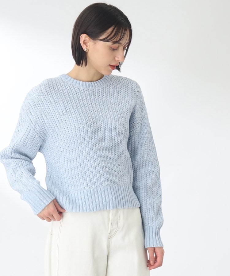 ザ ショップ ティーケー（ウィメン）(THE SHOP TK(Women))の【着回しできる/柔らかいカラー展開/洗える】ローゲージニット ライトブルー(591)