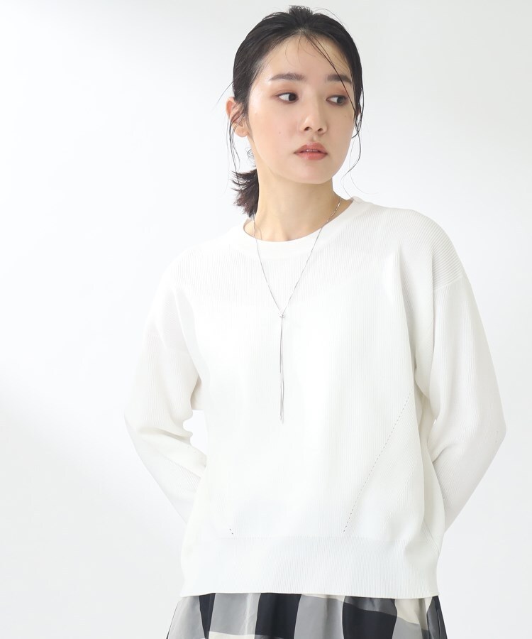  THE SHOP TK(Women)(ザ ショップ ティーケー（ウィメン）) 【ONOFF活躍/洗える】コットンクルーネックニット