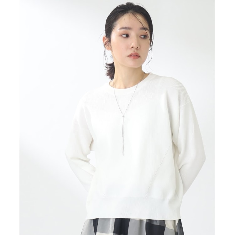 ザ ショップ ティーケー（ウィメン）(THE SHOP TK(Women))の【ONOFF活躍/洗える】コットンクルーネックニット ニット/セーター